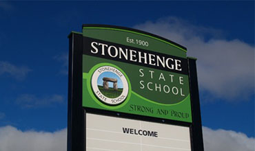 Stonehenge State School welcome sign